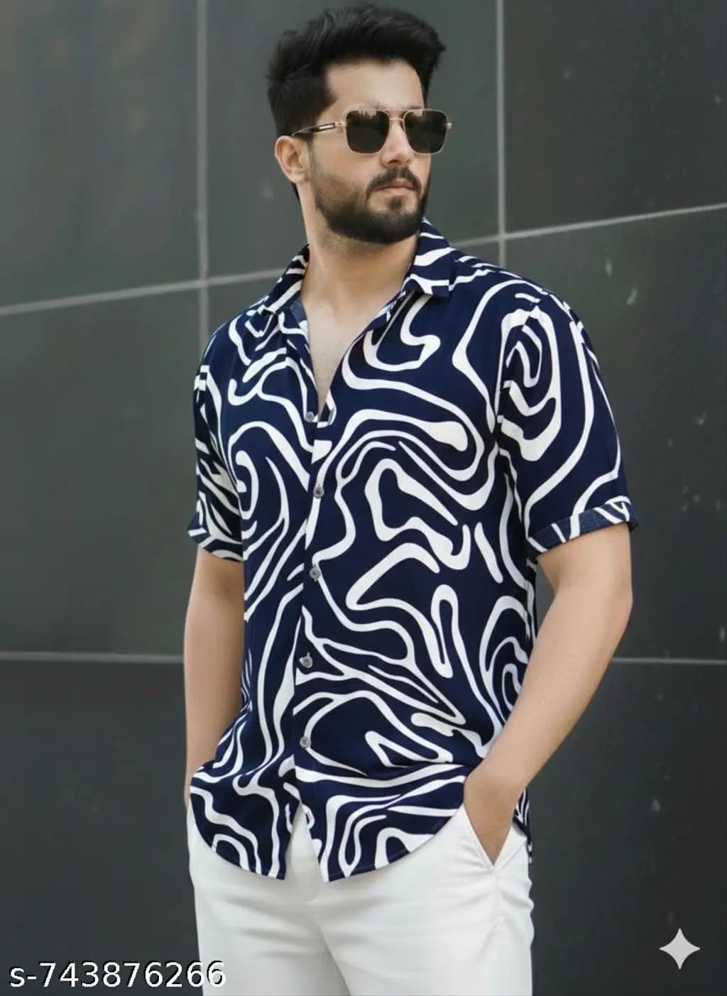 RARE RABBIT Men Salto Slim Fit Abstract Printed Cotton Shirt