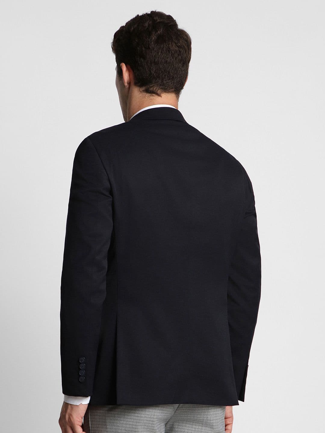 Peter England Men Black Solid Slim-Fit Single-Breasted Formal Blazer — view 4