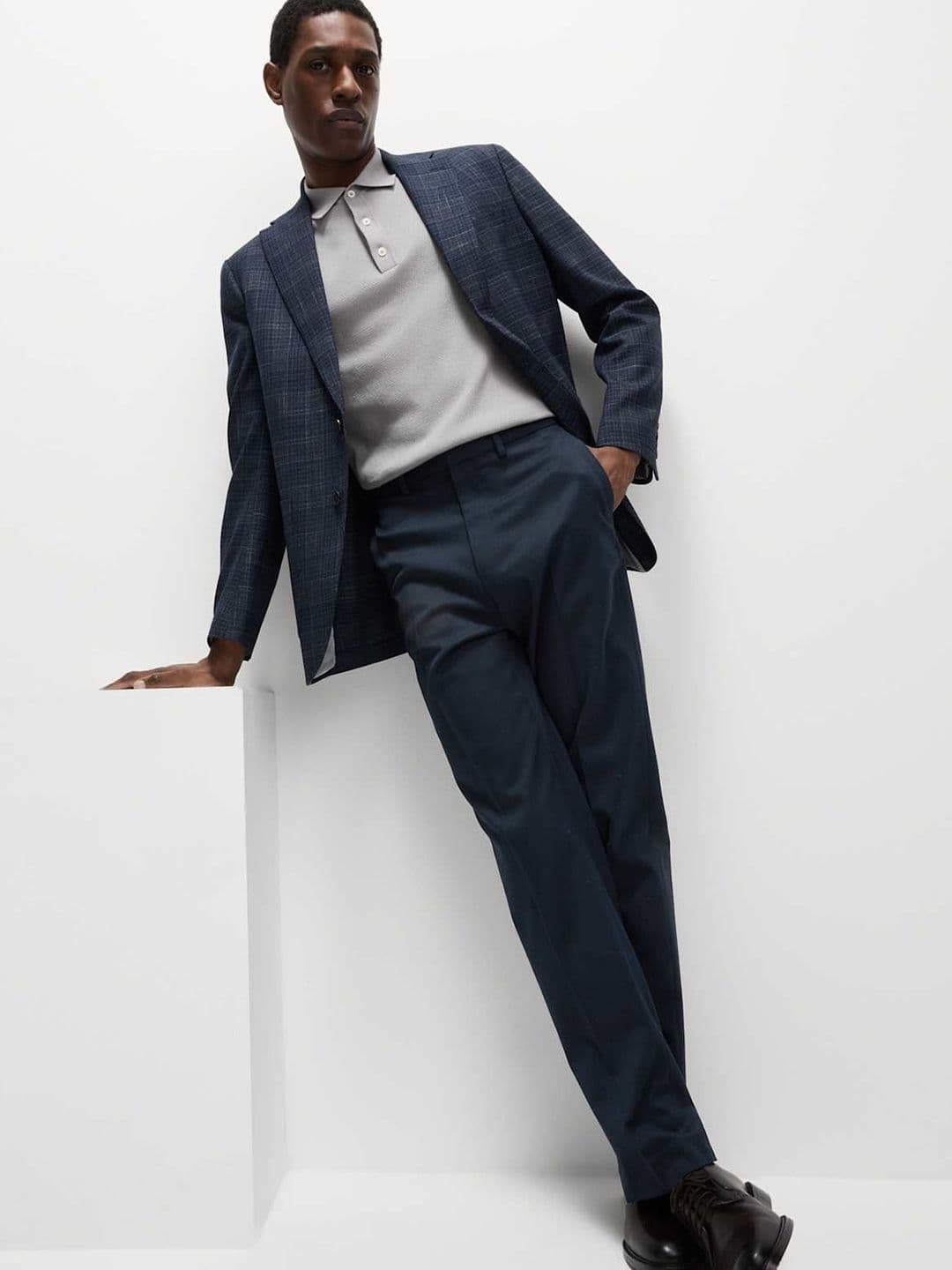 Marks & Spencer Regular Fit Smart Stretch Trousers — view 3