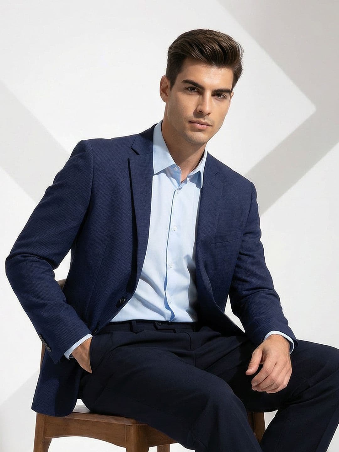 Invictus Regular Fit Notched Lapel Collar Formal Blazer