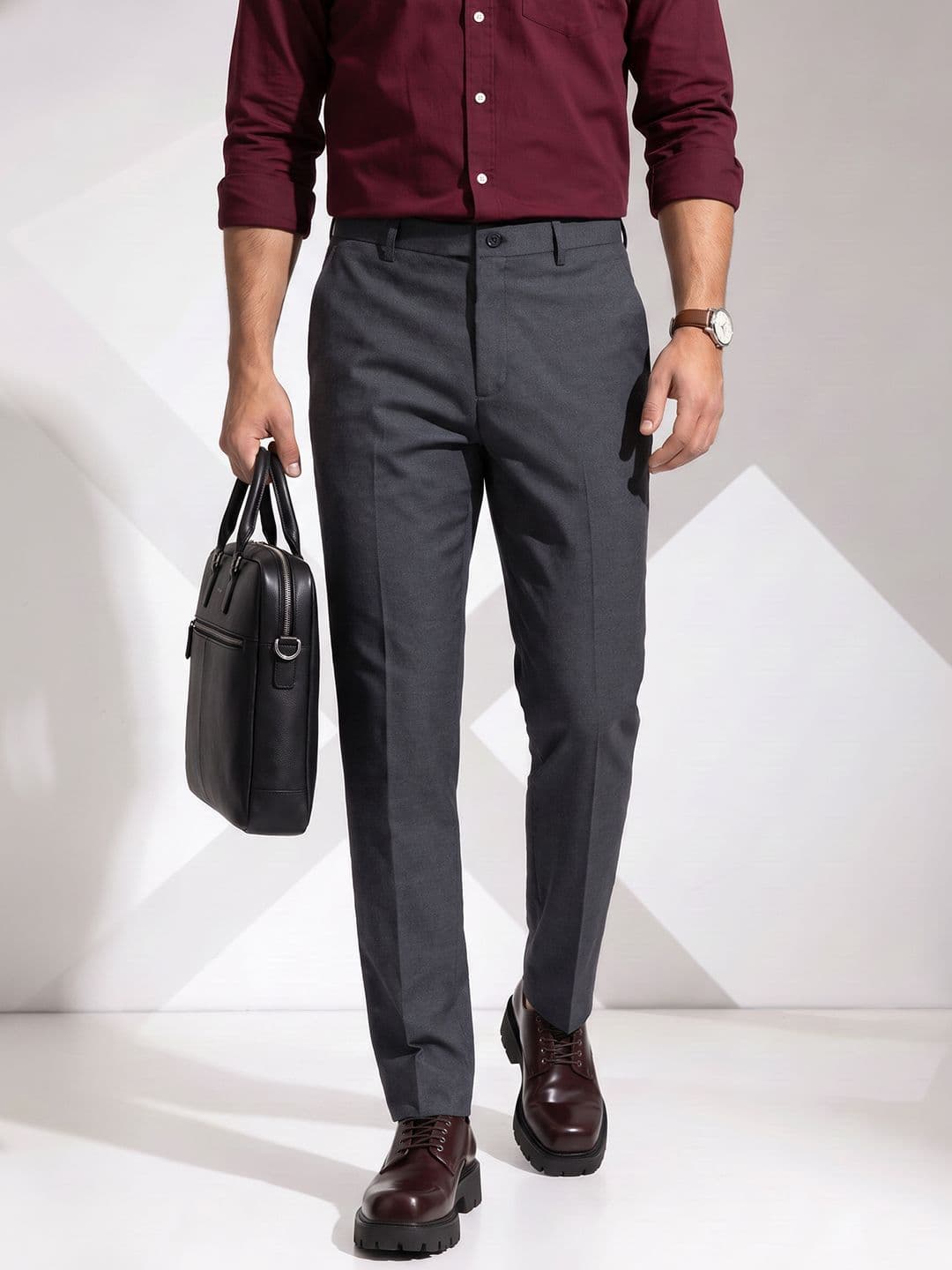 Invictus Men Tapered Fit Formal Trouser