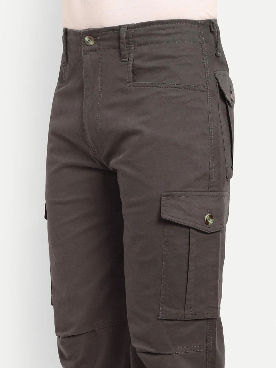 Neulknot Men Straight Fit Cargos Trousers — view 3
