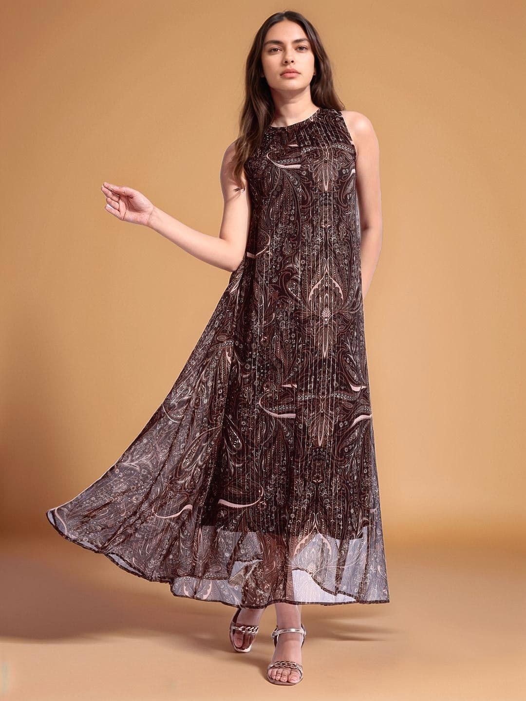 All About You Print Chiffon A-Line Maxi Dress