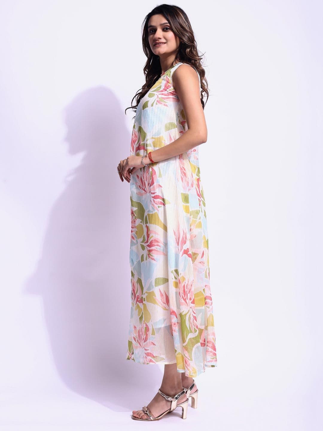 All About You Floral Print Chiffon A-Line Maxi Dress — view 3