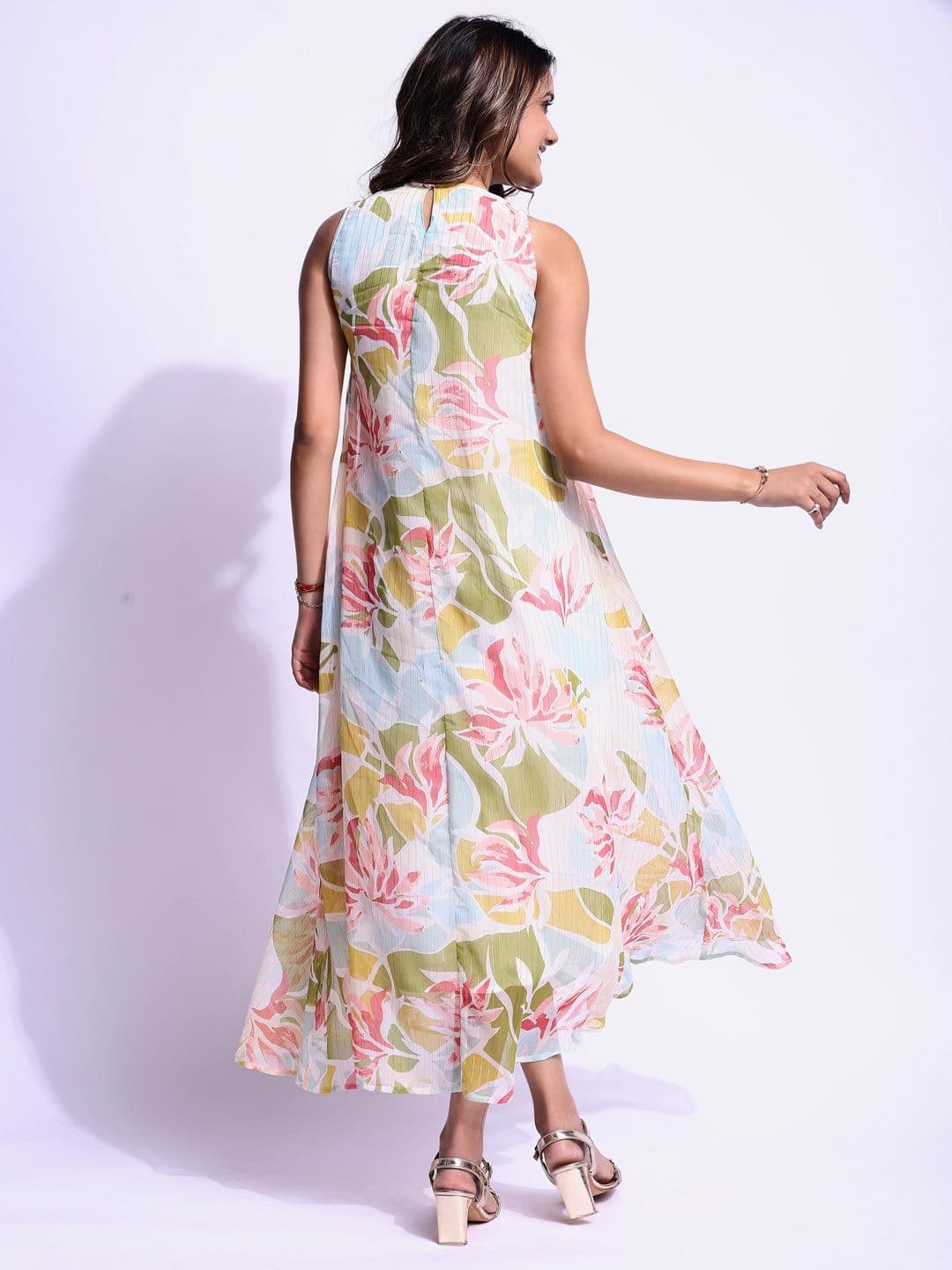 All About You Floral Print Chiffon A-Line Maxi Dress — view 4