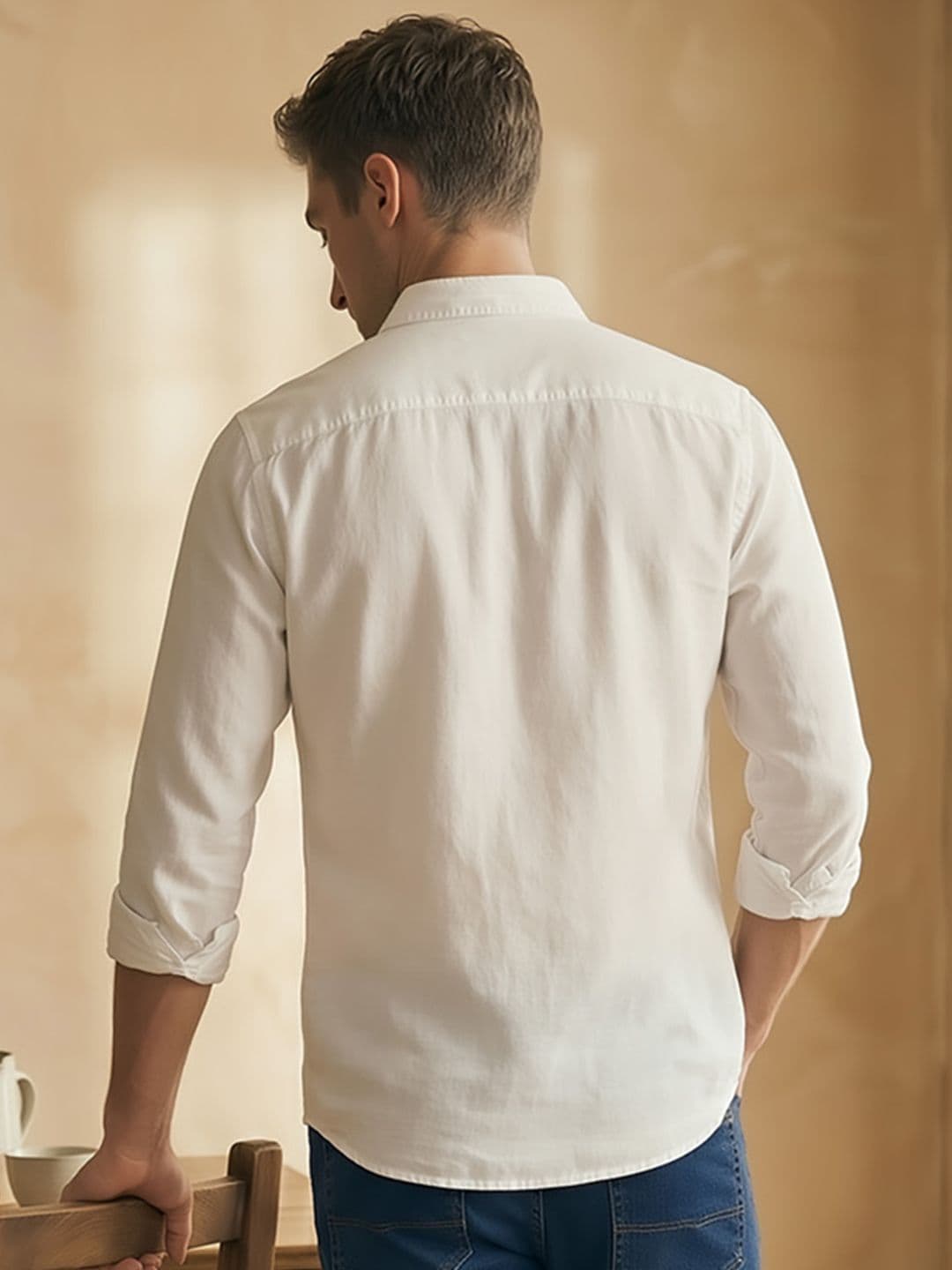 Men Slim Fit Over Dyed Soft Handfeel Full Sleeve Casual Shirt — view 4