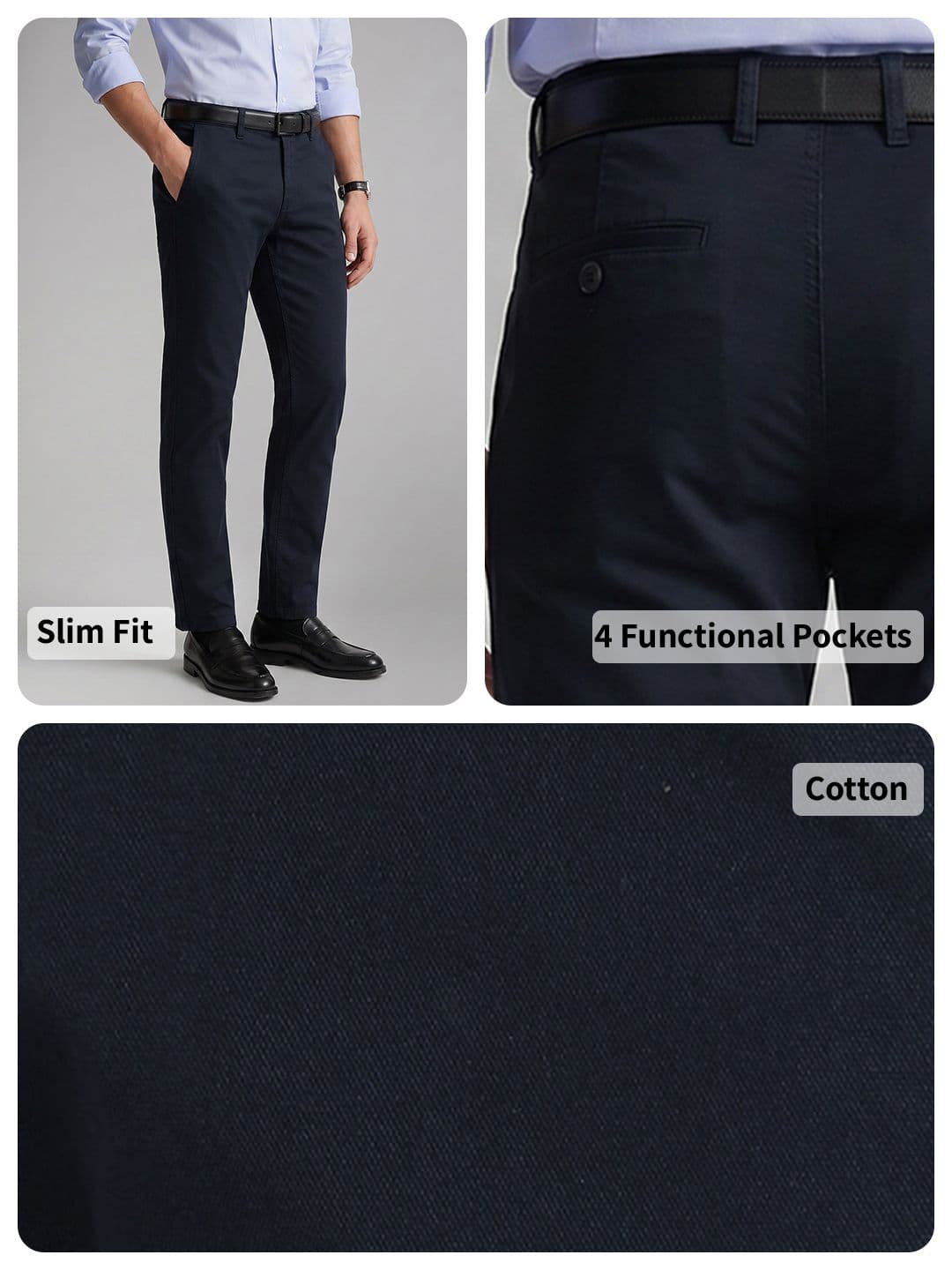 Van Heusen Men Slim Fit Formal Trousers — view 5