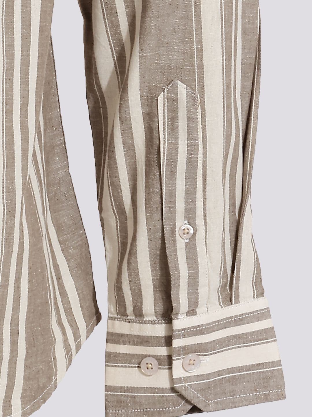 Kenneth Cole Vertical Striped Cotton Linen Casual Shirt — view 5