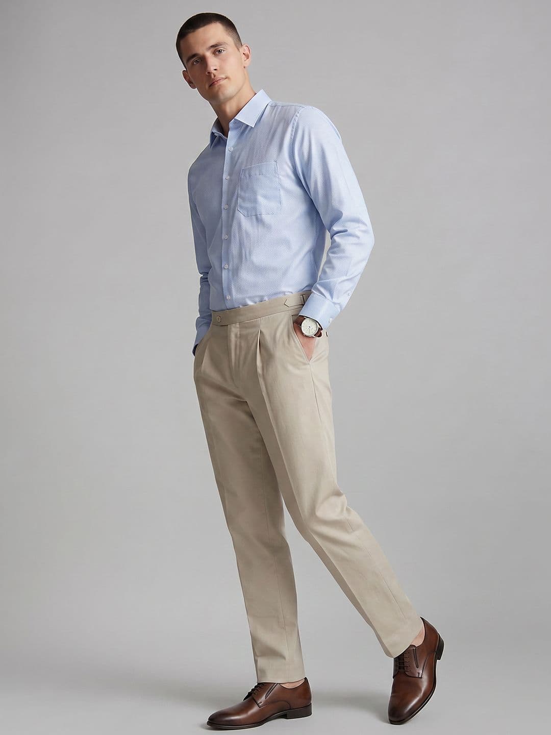 Louis Philippe Textured Pure Cotton Formal Shirt — view 3