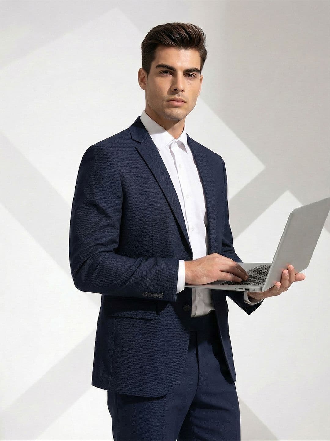 Invictus Self Design Single-Breasted Formal Blazer — view 2