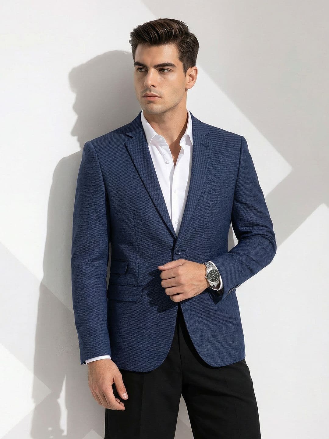 Invictus Self Design Single-Breasted Formal Blazer — view 2