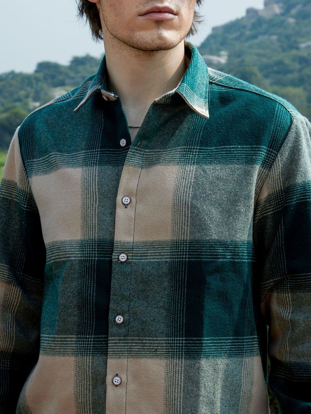 Cahoot Men Comfort Opaque Checked Casual Shirt — view 5